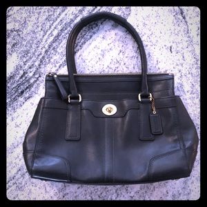 COACH Black Leather Medium Bag